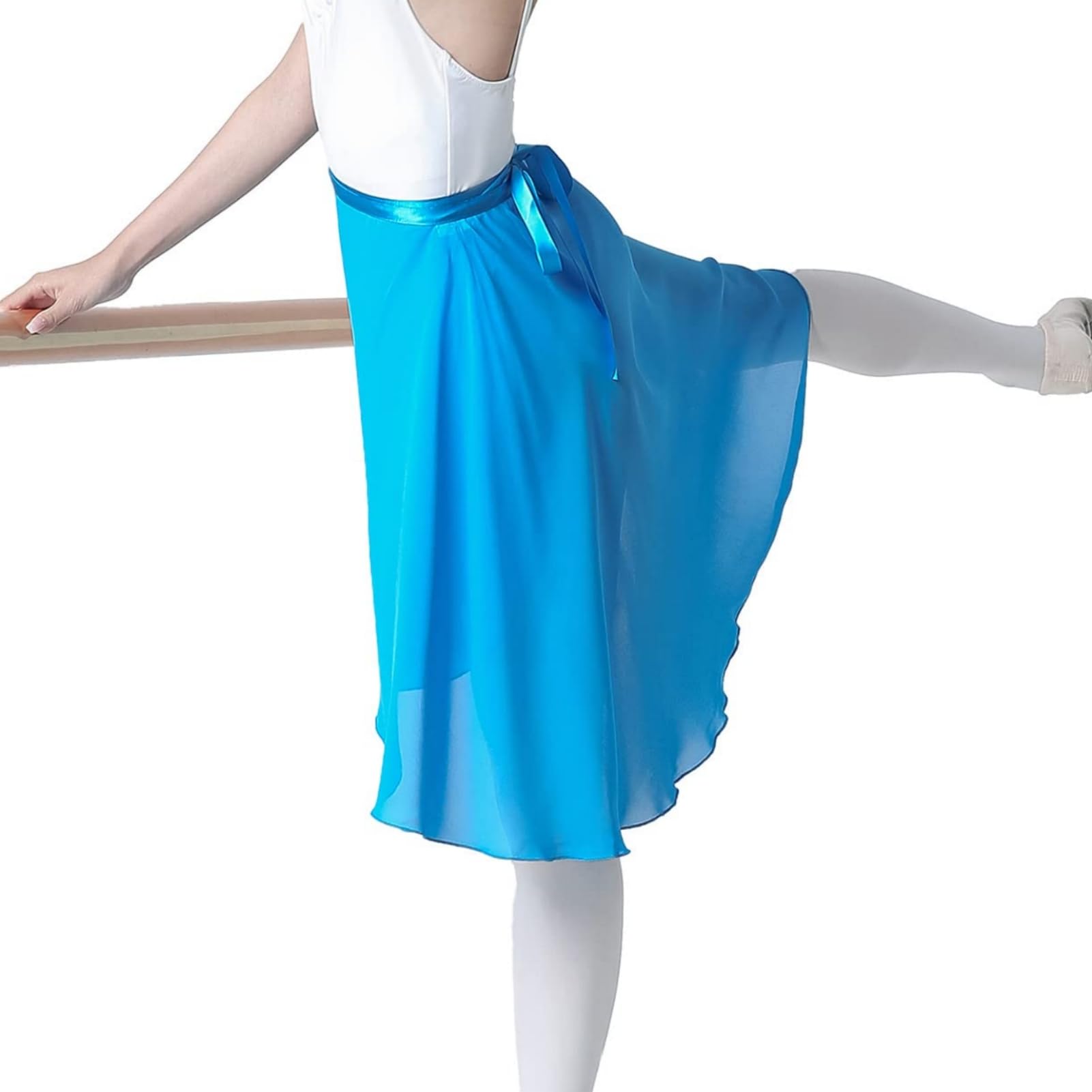 MUNAFIE Falda de Ballet Señoras Gasa Cintura Ajustable Lazo