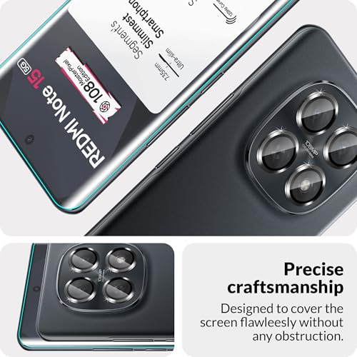 Image of ArmourPro UV Tempered Glass for Redmi Note 15 5G with Black Camera Ring Guard Combo, Crystal Clear Screen Protector, Case Friendly, Anti-Scratch, Bubble-Free Installation Kit