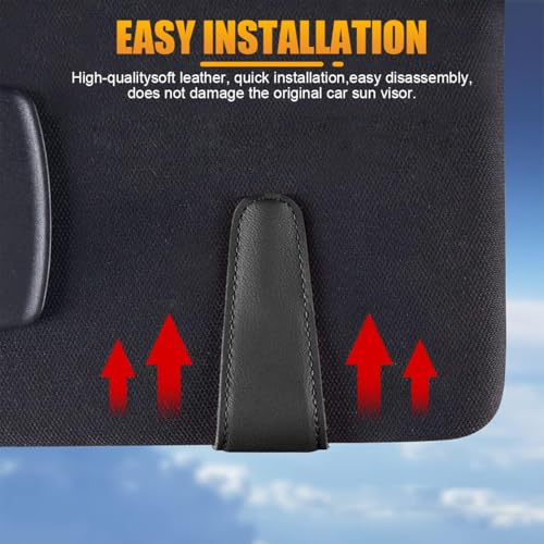 Image of AICEL Sunglasses Holders for Car Sun Visor, Leather Eyeglasses Hanger Mounter, Magnetic Glasses Holder and Ticket Card Clip, Auto Interior Accessories Universal for SUV Pickup Truck