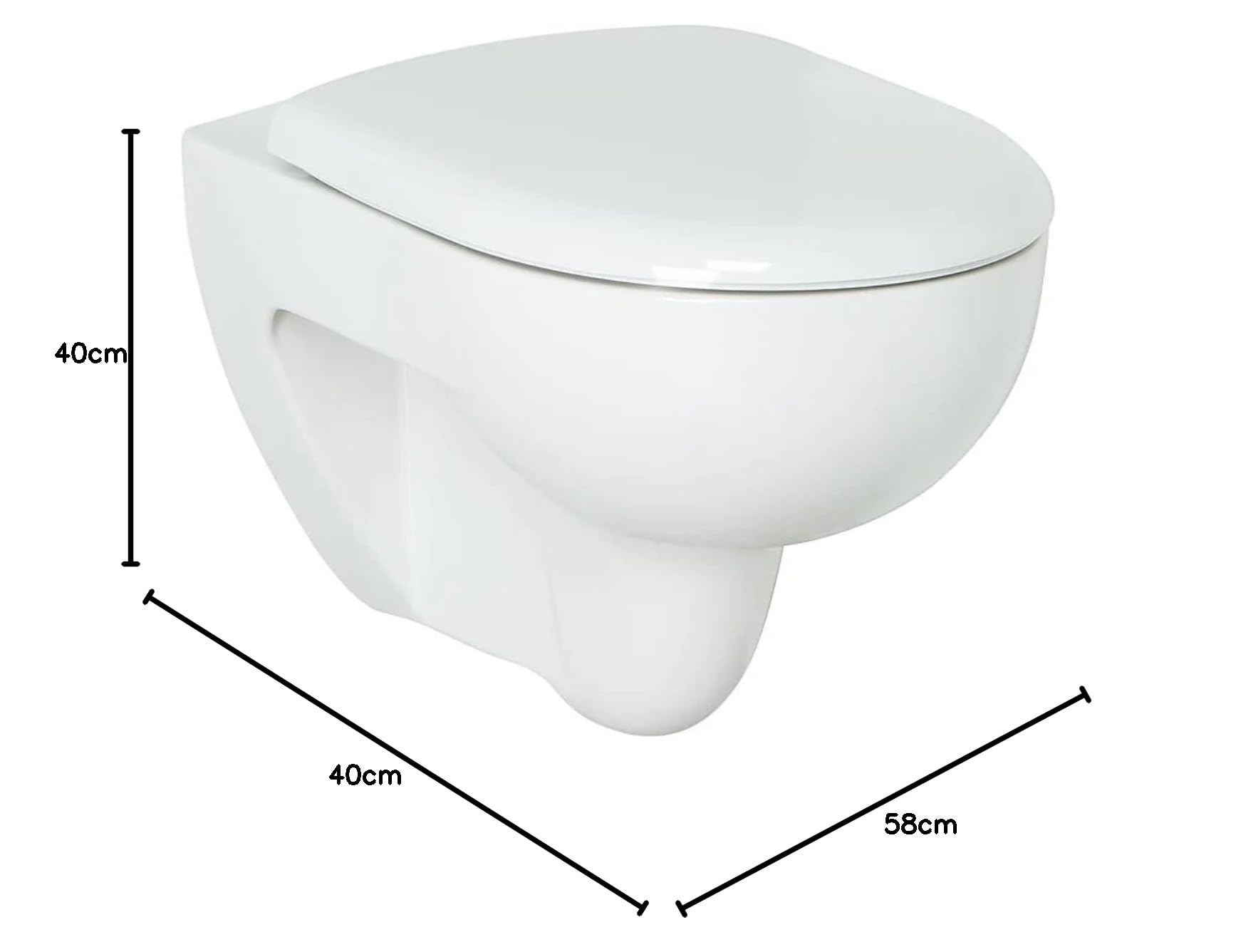Renova Geberit 500801001 Rimfree Cuvette murale avec abattant WC Blanc