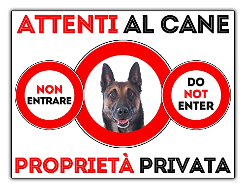 SNOGGHY Targa Cartello ATTENTI al Cane Pastore
