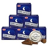 TRUMIRI Incense Cone Holder Bundle with Hem The Moon Incense Cones - Pack of 6 (Approx 60 Cones)