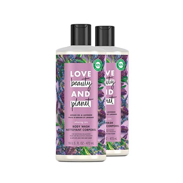 Love-Beauty-and-Planet-Relaxing-Rain-Body-Wash-Enjoy-Soft-Smooth-Skin-with-a-Soothing-Relaxed-Feel-Argan-Oil-and-Lavender-Paraben-Free-and-Vegan-Body-Wash-16-oz-2-Count Love Beauty and Planet Relaxing Rain Body Wash Enjoy Soft, Smooth Skin with a Soothing-Relaxed Feel Argan Oil and Lavender Paraben Free and Vegan Body Wash, 16 Fl Oz (Pack of 2)