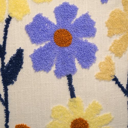 Image of 16X16 Inches Cotton Cushion Covers | Hand Crafted Embroidered Bohemian Cushion Cover for Bedroom | Decorative Boho Cushion Covers for Sofa and Living Room (Set of 1, 16 * 16)