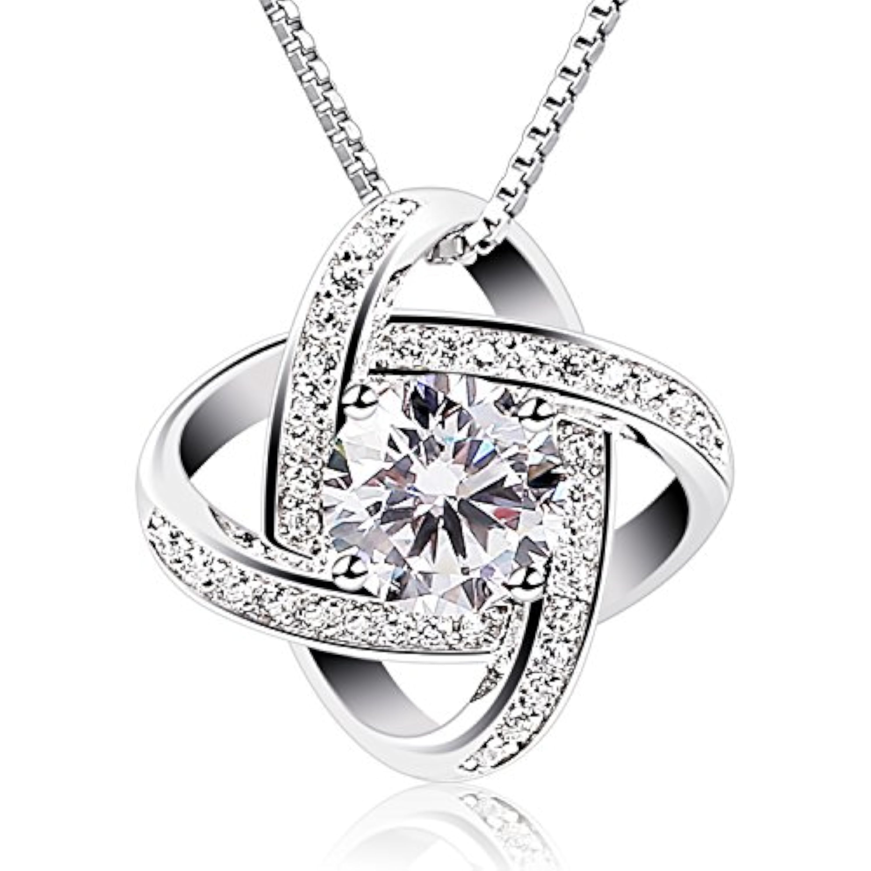 B.Catcher Collar Mujer, Colgante de Corazón de Plata 925, Circonita Cúbica Love 5A, para Mamá Esposa Novia Mujer, Regalo dia de la Madre, Día de San Valentín, Cumpleaños, Navidad, Aniversario, 45cm