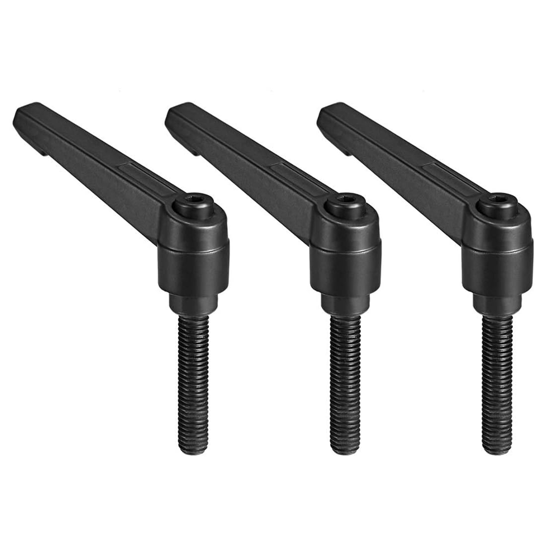 TA-VIGOR 3Pcs Adjustable Clamping Lever Handles, M8 x 40mm Locking Quick Release Push Button Ratchet Screw Knobs, Aluminum Alloy Male Thread Stud Bolts Handle for Machinery & Equipment