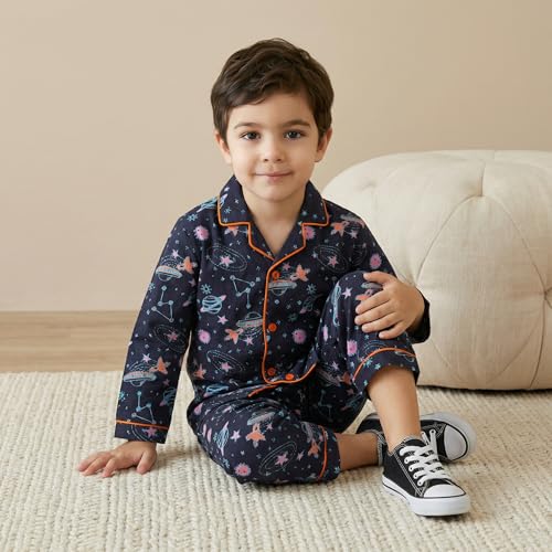 Image of CLAP Kids Cotton Printed Full Sleeves Night Suit