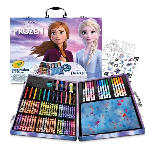 Crayola — Maletín de Pinturas de Frozen II, Kit con Lápices, Ceras, Rotuladores y Purpurina, Colores Variados, Set de +115 Unidades, No Tóxico, Apto para Niños a Partir de 5 Años