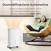 COMFEE' Deumidificatore Casa Muffa 12L/24h, Adatto fino a 20㎡, Tanica da 2.5L, Poco rumoroso, Ruote Piroettanti, Modalità dryer, Doppio drenaggio,Timer, Protezione antitrabocco, CDDOE-12DEN7-QA3（EU）