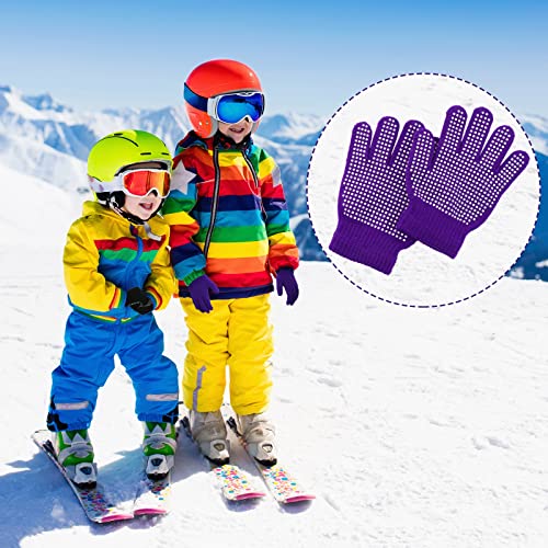 Whaline W3321 9 Pairs Kids Anti-Skid Magic Gloves Winter Knitted Gloves Full Finger Grip Anti-Slip Children Gloves thumb #6