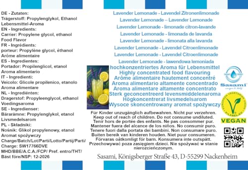 Limonada de lavanda aroma concentrado Sasami vegano formato 100ml 4
