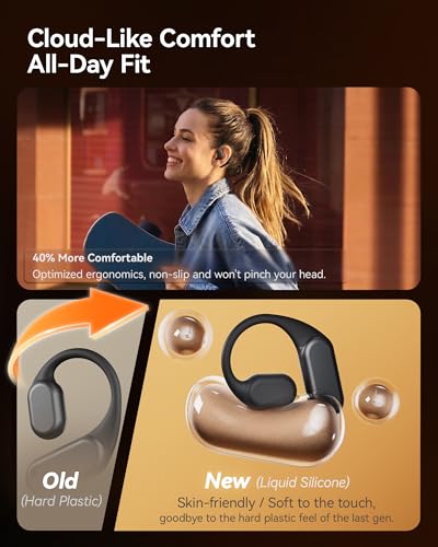 Image of Gen 2 Open Ear Headphones - True Bone Conduction Wireless Earphones, Bluetooth 6.0, Tuned for Audio, Fit for Running, Yoga, Up to 60H Playtime with Case, IP68