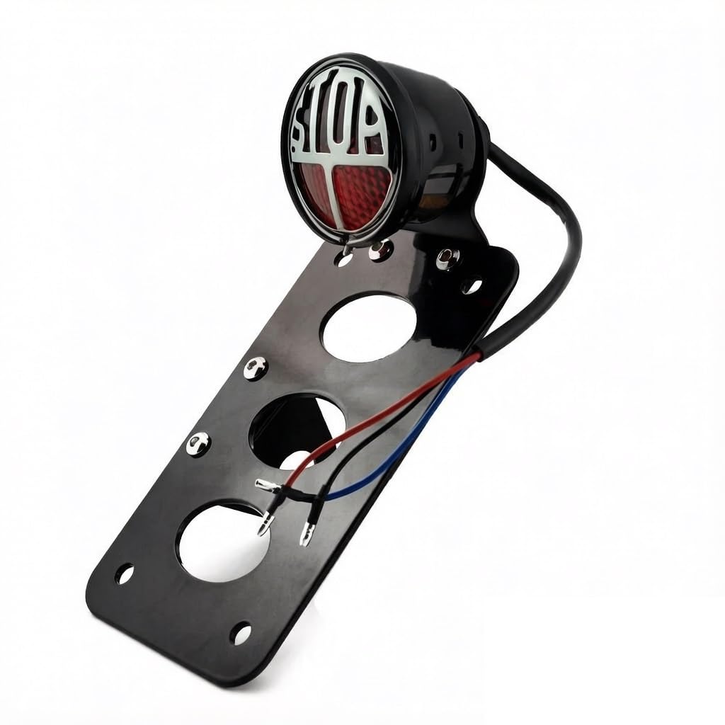 Fanale Posteriore Universale Per Moto Da 12 V Con Montaggio Laterale Stop Staffa Per Targa(Un set)