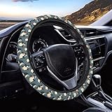 Buyidec Retro Cartoon Penguin Steering Wheel Covers Anti-Slip Elasticity Car Accessories Steering Wheel Protector Universal 15 Inch for Cars SUV Vehicle Truck