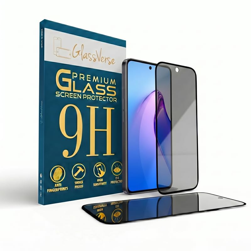 Image of GlassVerse Ultra Privacy Tempered Glass For Oppo Reno 8 Pro 5G (Pack Of 2) with Free Installation Kit. (In-Screen FingerPrint Lock will not work with the Privacy Guard because of it's Spy Coating)- 6.7 inch