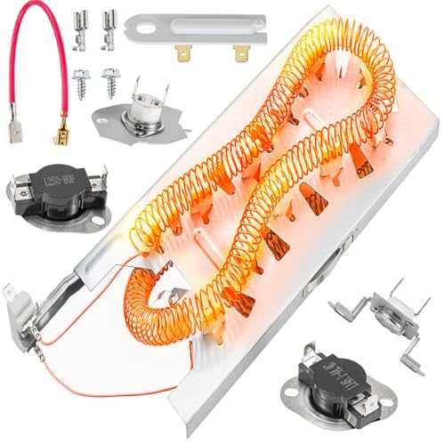 Heating Element Kit for Maytag (Bravos) Dryer MEDB765FW0, MEDB765FC0, MEDB835DW4, MEDB835DC4, MEDB855DC4, MED5630HW1, MEDX500XW0, MEDX700XW0 Heating Component Repair Replacement