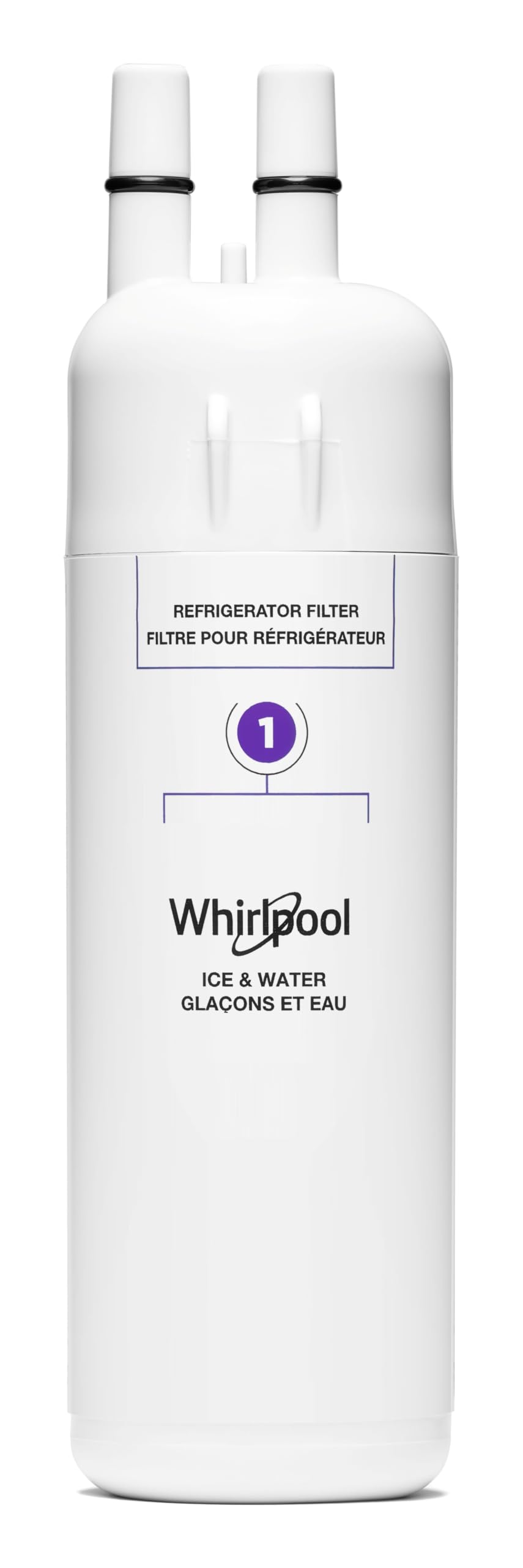 Whirlpool Filtro de hielo y agua para refrigerador 1 - WHR1RXD1, paquete individual, morado