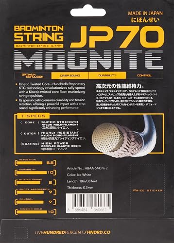 Image of Hundred JP 70 Magnite Badminton String | 0.70 mm High Repulsion & Control | Superior Tension Hold & Shock Absorption | Crisp Hitting Sound