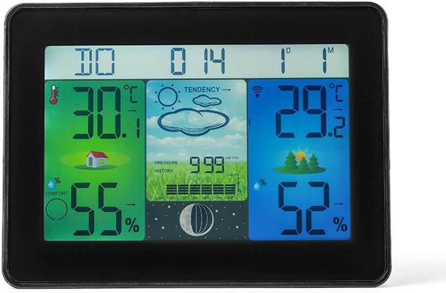 Multi-Functional Weather Forecast Clock Household Indoor Outdoor Temperature Humidity Desktop
