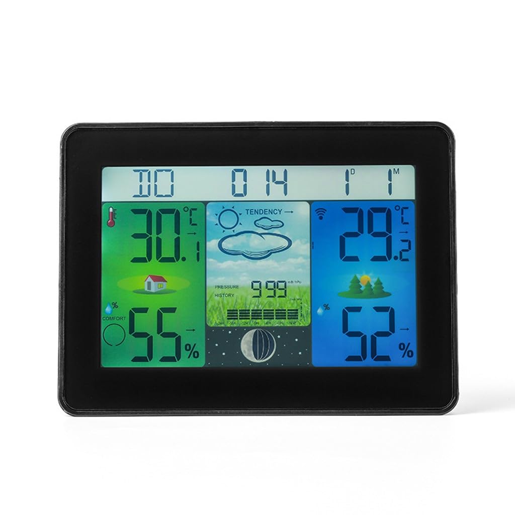 Multi-Functional Weather Forecast Clock Household Indoor Outdoor Temperature Humidity Desktop