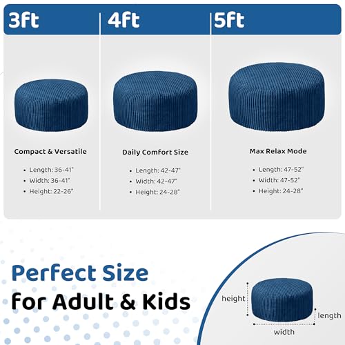 HABUTWAY 4FT Striped Plush Bean Bag