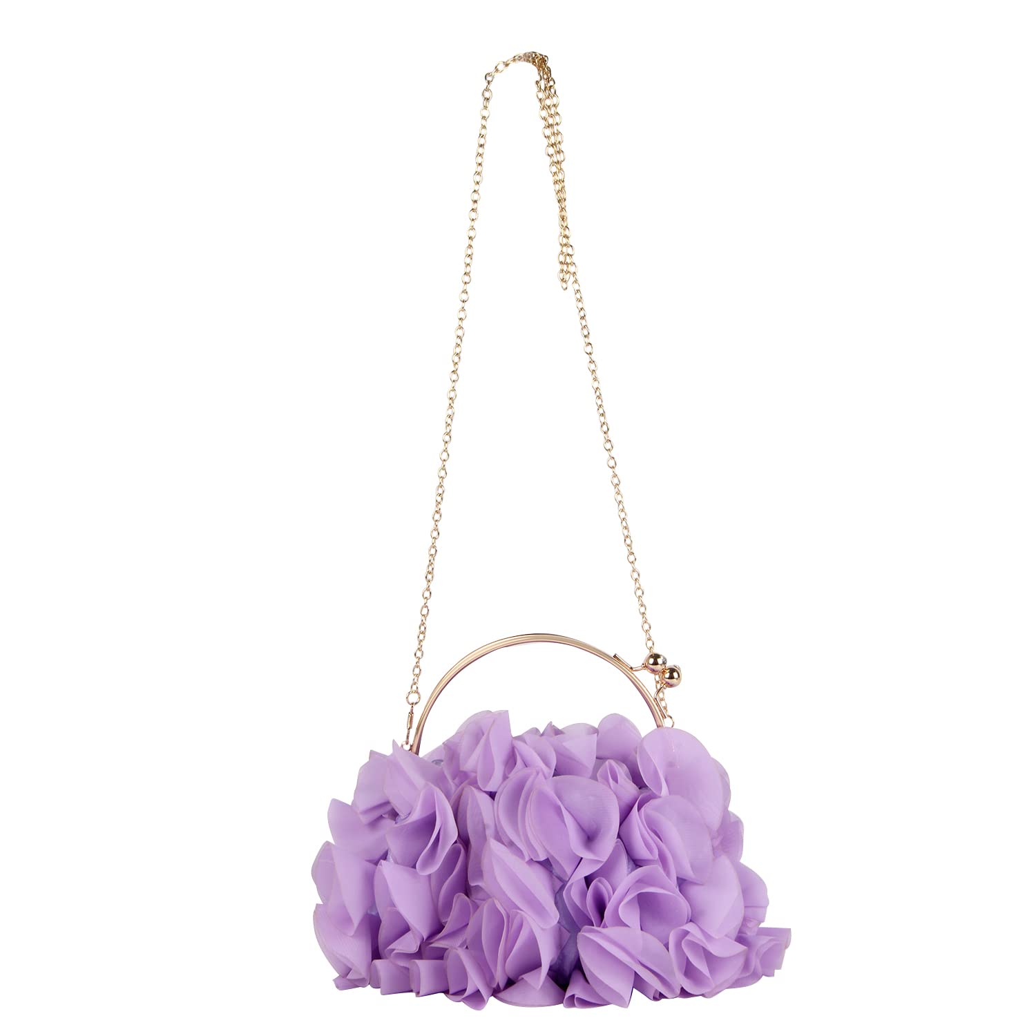 Pochette Floreale da Donna Borsa da Sera con Fiore in Raso Borsa da Ballo per Feste