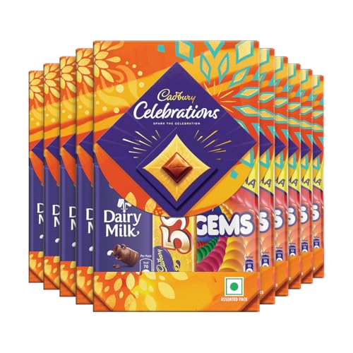 Image of Cadbury Celebrations Assorted Chocolate Diwali Gift Pack, 49.2 g (Pack of 10)