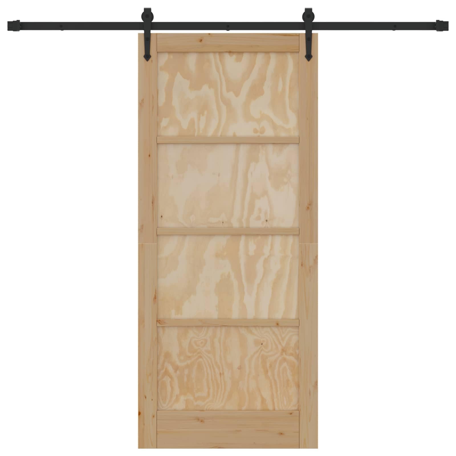 ORKDAL - Porta scorrevole naturale, 86 x 198,5 cm, in legno di pino massiccio con elementi in acciaio verniciato a polvere, scorrevolezza silenziosa, design salvaspazio, per appartamenti e