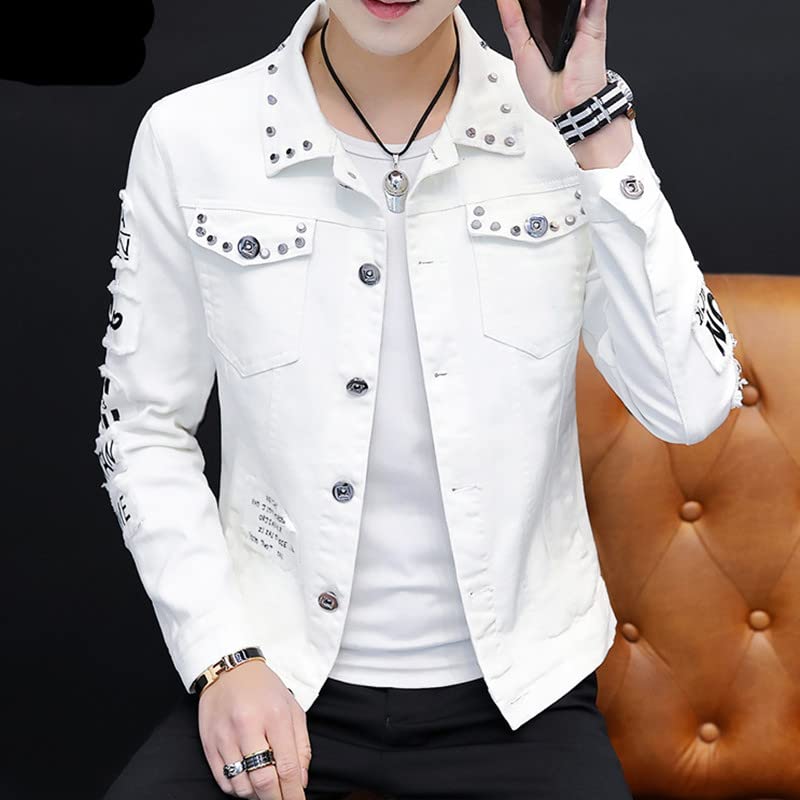 Men Denim Jacket Spring And Autumn Personalized Design Jean Coats Male Slim Fit Solid Color Handsome Versatile2