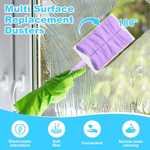 Image of Mimorou 300 Pcs Disposable Dusters Refills Bulk Heavy Duty 180 Multi Surface Replacement Dusters for Cleaning Ceiling Fan with Microfibers Unscented (Pastel Colors)