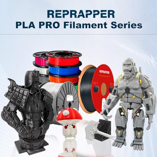 Image of RepRapper Rapid PLA Plus (PLA+) Filament Bundle 1.75 mm, Dimensional Accuracy + /- 0.02 mm, 10 Rolls of 0.25kg, (Black+White+Grey+Blue+Red+Green+Purple+Pink+Orange+Transparent)