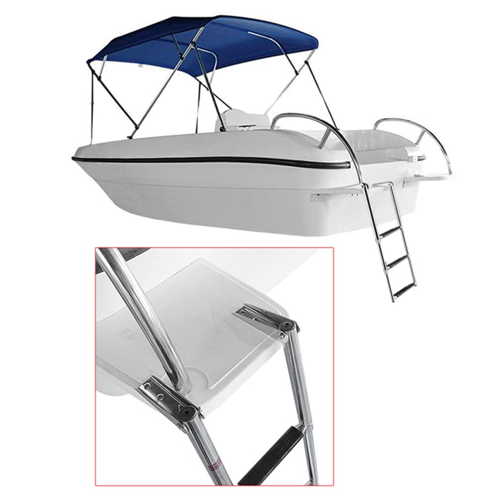 2/3/4 gradini Scaletta telescopica Pieghevole a 4 gradini per pontile per Barche Scaletta per Barche in Acciaio Inox Ribaltabile Scaletta da Bagno per pontile per Yacht