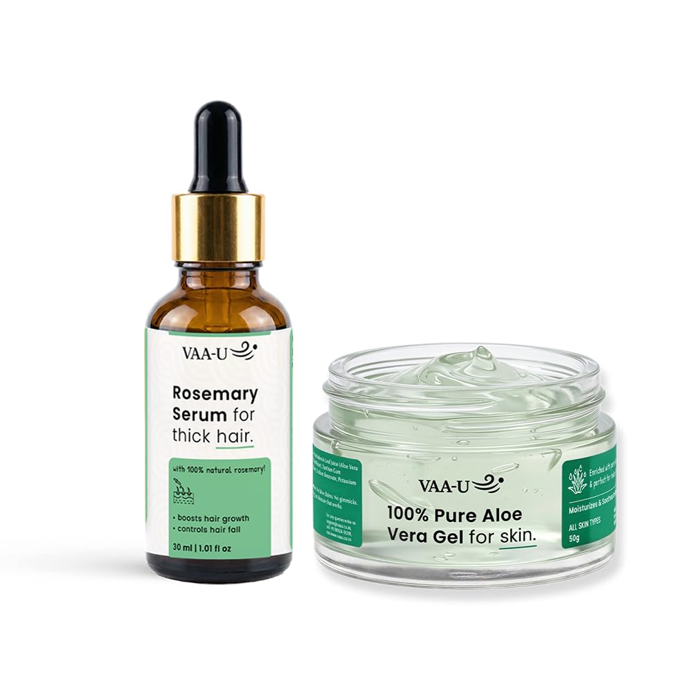 Aloe Vera Gel 50g & Rosemary Hair Growth Serum 30ml | Skin & Hair Care | Multi Purpose Care | Lightweight Formula | Fast Absorbing | Skin & Hair Care | Non Sticky | Combo Pack-image-38