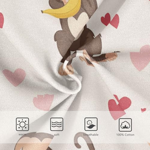 Wusikd Monkey Heart Boys' Underwear Cotton Cute Animal Boys Briefs Soft Toddler Underwear 2T3