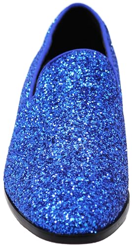 Image of SPK04 Men's Vintage Glitter Dress Loafers Slip On Shoes Classic Tuxedo Dress Shoes