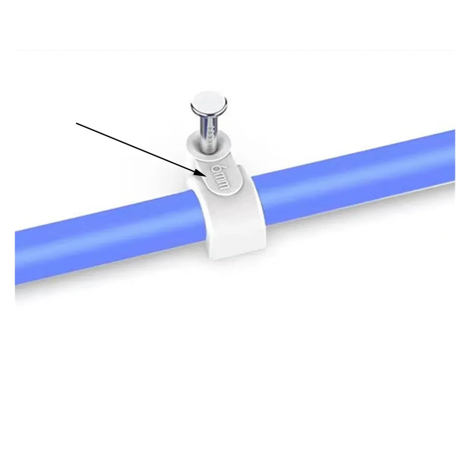 Clips de câble à clouer, 100 pièces, clips fil ronds 4mm, 6mm, 8mm, 10mm, support cravate cordon gestion câbles(10mm)