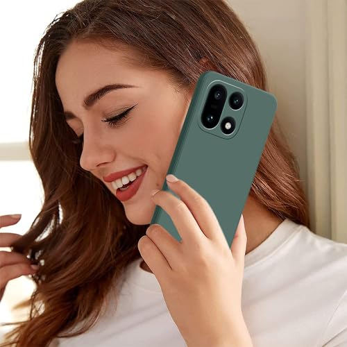 Image of amazon basics Back Cover for OnePlus 15 5G | Ultra Slim Soft Rubberised Case | Matte Silicone Flexible Mobile Case | Camera Protection - Green