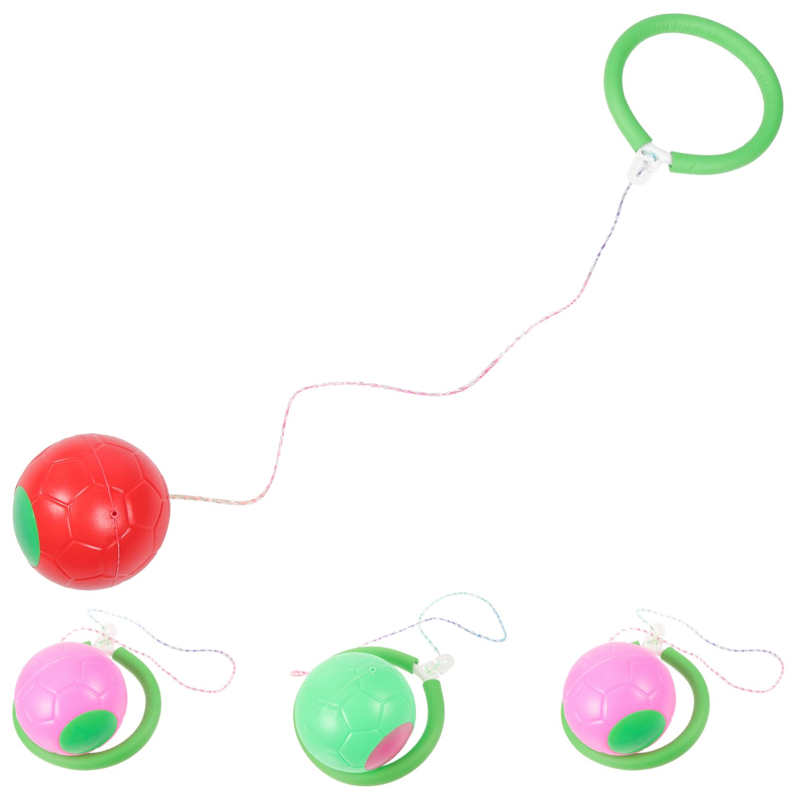 Toddmomy One-Legged Ball Toy Bouncy Balls for Boys and Girls Jumping Ring Boys and Girls Material Age 3 Random