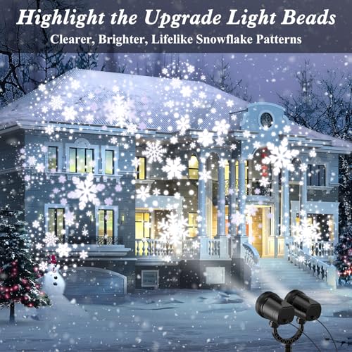 Satxtrem HT-TY-13 2024 Upgraded Dual-Head Christmas Snowflake Projector Light Outdoor,Ip65 Waterproof Christmas Led Projector Light Outside,180° Rotation Projector thumb #5