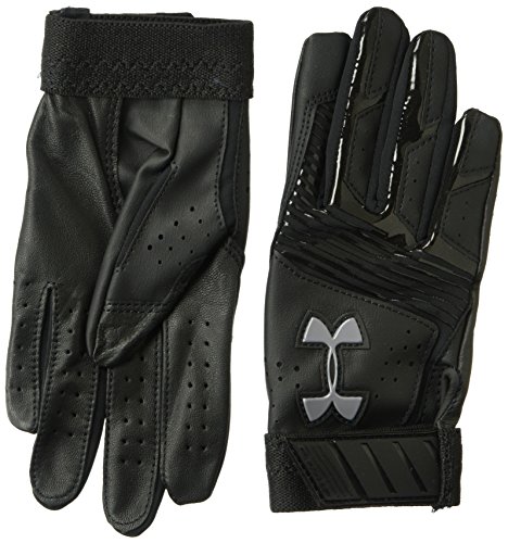 Under Armour Boys' T-Ball Clean Up Baseball Batting Gloves,Black (002)/White,One Size Fits All