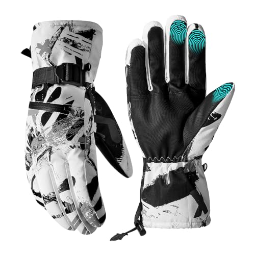 Riisoyu Guantes de Esquí, Guantes Invierno Hombre Mujer Termicos Hombre Impermeables para Esquí, Snowboard, Patinaje sobre Hielo y Senderismo