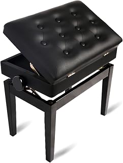 GPAIHOMRY Height Adjustable Solo Piano Bench Chairs, Solid Wood Frame, Artificial Leather, Two Kinds of Stool Feet (No Bookcase)