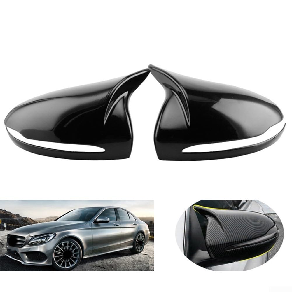 Gloss Black Mirror Cap Cover Case Set For Mercedes-Benz W205 W213 W222 – Left & Right