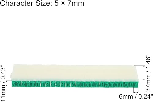 Miniatura 2 de PATIKIL Sello de letras de números desmontable, 0.276 in, plástico, 9+26 dígitos, tamaño de fuente, 4, número, 0-9, alfabeto A-Z, combinación para