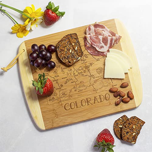 Image of Totally Bamboo A Slice of Life Colorado Engraved Map Cutting Board