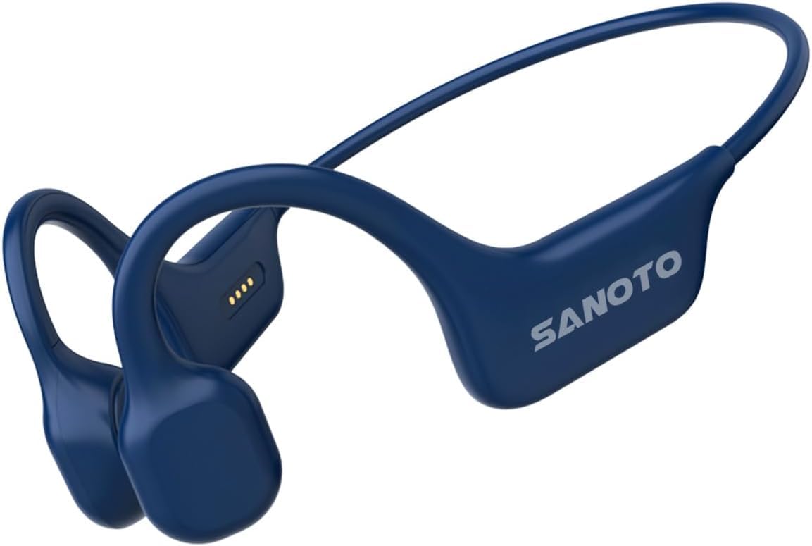SANOTO Bone Conduction Headphones Open Ear Headphones Wireless Bluetooth 5.3 Sport Headset IPX7 Waterproof for Running Fitness Gym Walking Cycling