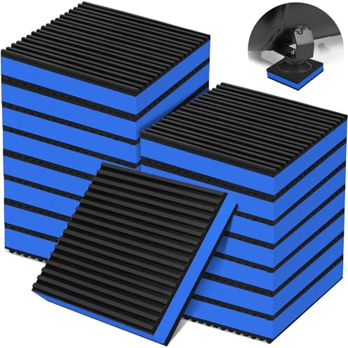 Image of 16 Pack Anti Vibration Pads for Washing Machine 4 inchx4 inchx7 /8 inch, Sound Isolation Vibrating Pad Ribbed Rubber Damping Mat EVA Center for Air Compressors, Conditioner, Treadmill, HVAC Washer Dryer
