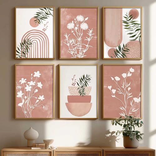 Image of kotart Painting Boho Wall Art Home Decoration Paintings With Frame For Living Room Bed Hotel Decor Digital Reprint Set Of 6 (14X20 Inch)