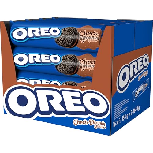 Oreo Choco Brownie Galletas de Cacao Rellenas de Crema de Chocolate Sabor Brownie 154g - Pack de 16