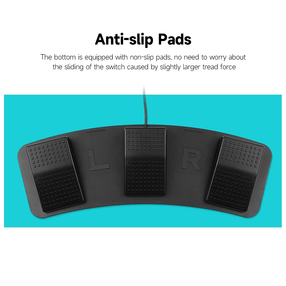 PETA PETAL PIT, FS23-PM, Pedal de Interruptor de Pie Triple USB, Personalice el Atajo Pedal del Pie del Pie, Pedal de Teclado Mecánico, para la Adquisición de Imágenes de la